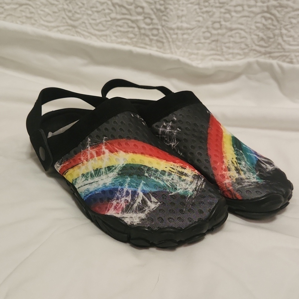 New! Rainbow clog mules summer outdoor beach water shoes women's 11 men's 9.5